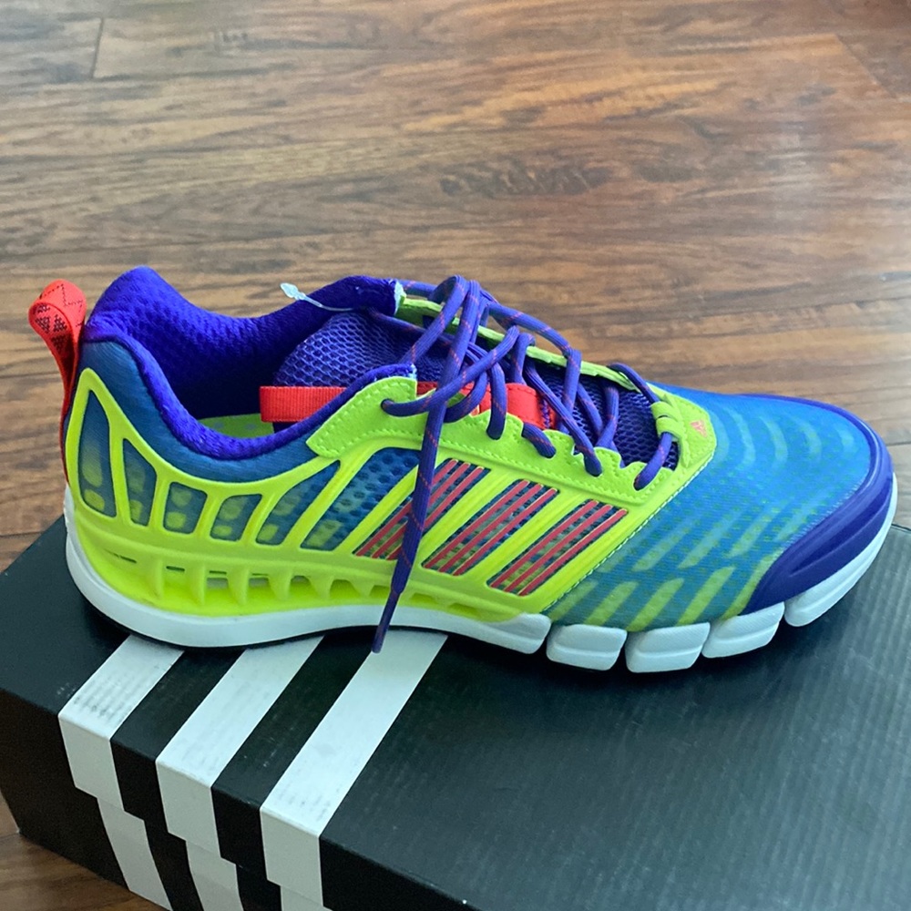 Adidas clima ReVent yellow purple ladies running shoes.